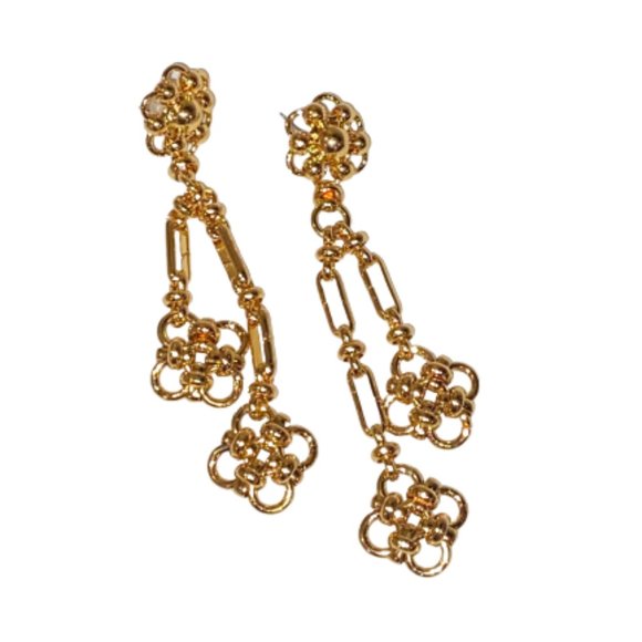 Anthropologie Jewelry Anthropologie Gold Flower Shape Dangle